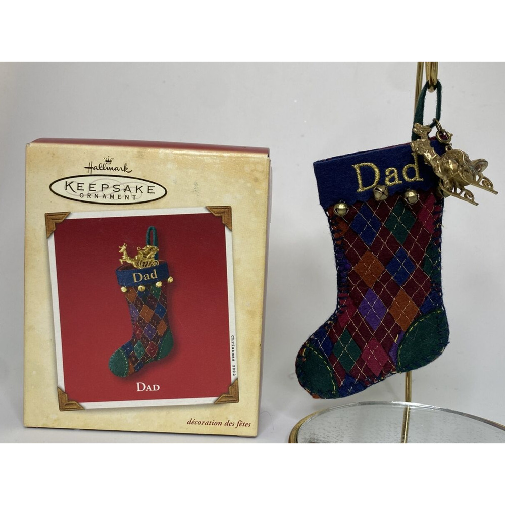 2002 Hallmark Dad Stocking Ornament SKU U124